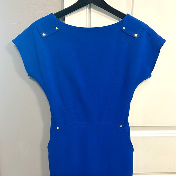 Rachel Roy Blue Dress with Gold Stud Detail and Pockets Size 0 - Picture 2 of 6